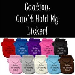 Can't Hold My Licker!! Screen Print Pet Hoodies - Assorted Colors and Sizes (Color: Red, Size: XS)