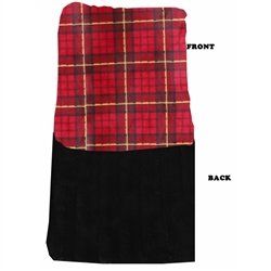 Luxurious Plush Pet Blanket Red-Black Plaid (Color: Red & Black Plaid, Sizes: Carrier)