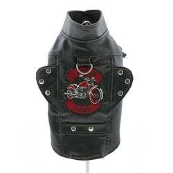 Biker Dawg Motorcycle Jacket-Different Sizes (Color: Black, Size: XS)