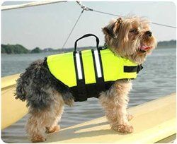 Dog Life Jacket - The Paws Aboard Dog Life Vest - (YELLOW COLOR) NYLON (Size: XXS)