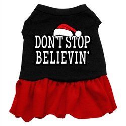Don't Stop Believin' Screen Print Two-Tone Dress (Size: XS)